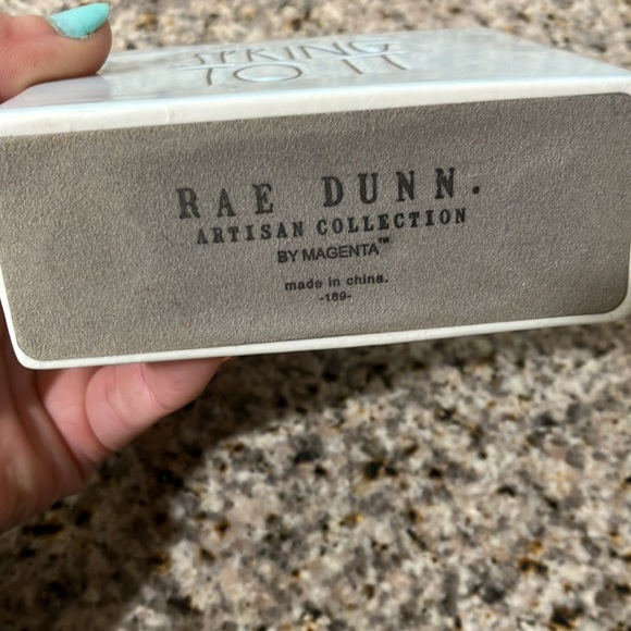 Rae Dunn by Magenta ceramic spring square light blue decor - Picture 3 of 4